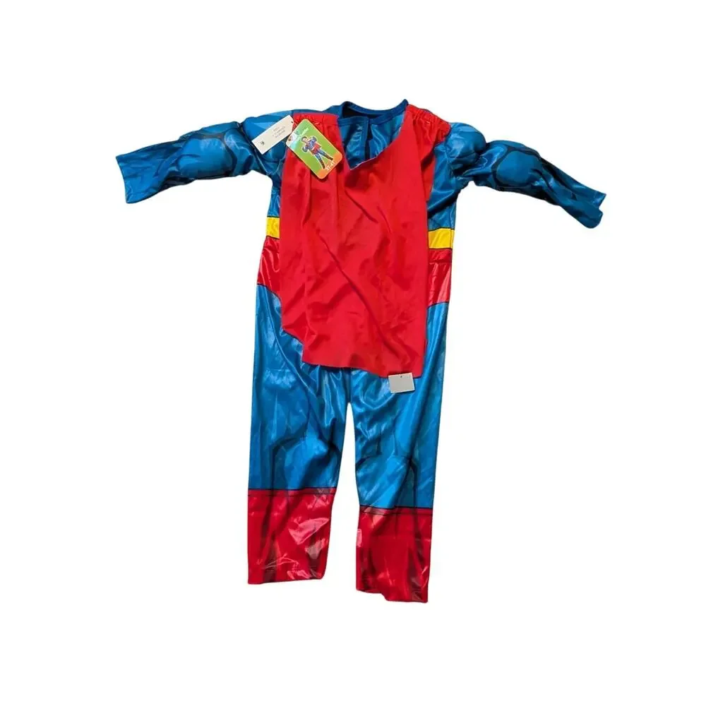 Superman Toddler HALLOWEEN Costume Padded Jumpsuit Cape DC Comics 3T-4T NWT